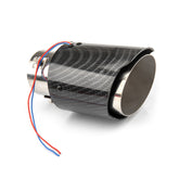 Universal Car Modified LED Luminous Muffler Tip Tail Pipe Carbon Fiber Curved